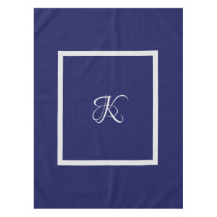 Nappe Élégant monogramme initial gris bleu