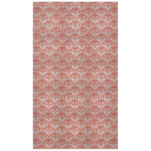 Nappe Élégant motif damassé orange et blanc argenté