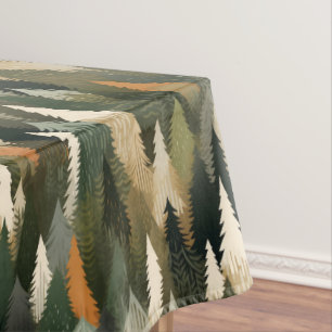 Nappe Élégant Motif d'arbre à pin   Forêt rustique