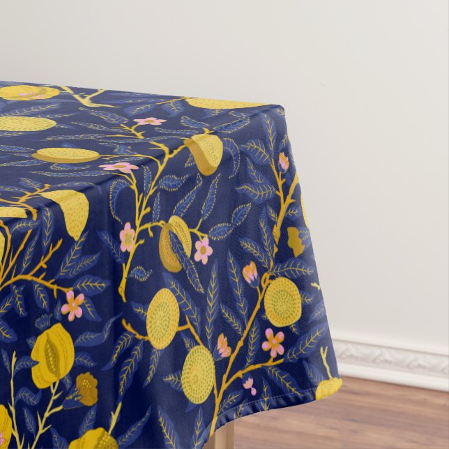 Nappe Élégant motif de vignes au citron bleu frais (In Situ)