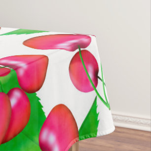 Nappe Élégant Motif des cerises rouges et des Feuilles