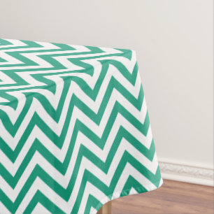 Nappe Élégant Motif Emerald Green Chevrons