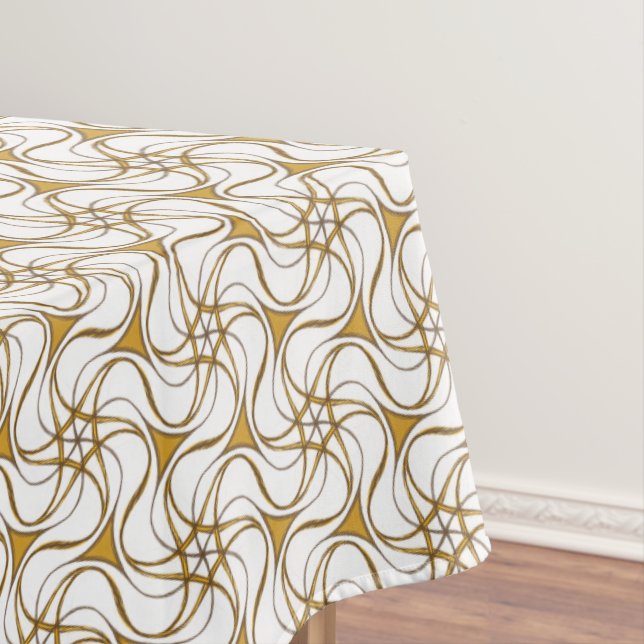 Nappe Elégant Motif étoilé moderne jaune ocre blanc (In Situ)
