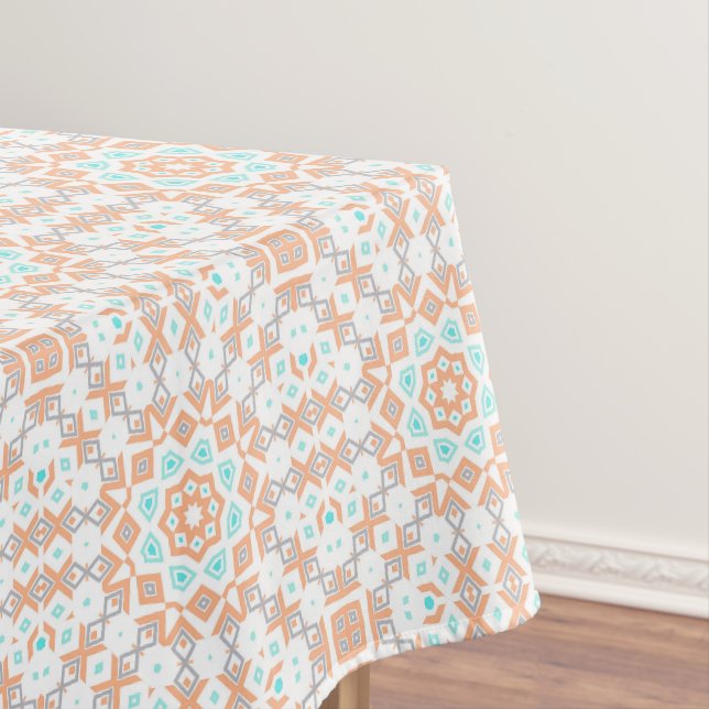 Nappe Elégant motif rétro géométrique beige (In Situ)