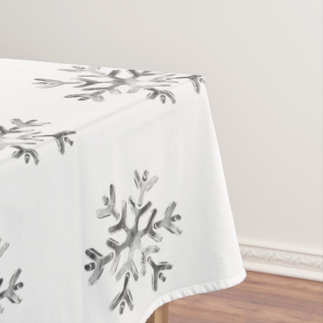 Nappe Élégant Noël Faux Silver Snowflakes Motif (In Situ)