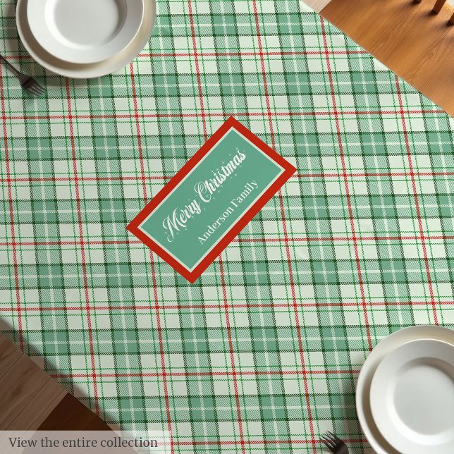 Nappe Elegant Plaid Tablecloth Custom Name Holiday Decor (Elegant Plaid Tablecloth Custom Name Holiday Decor)