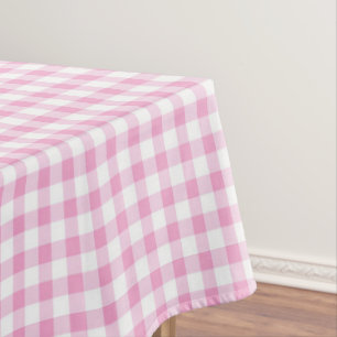 Nappe Élégant rose et blanc En vichy Motif
