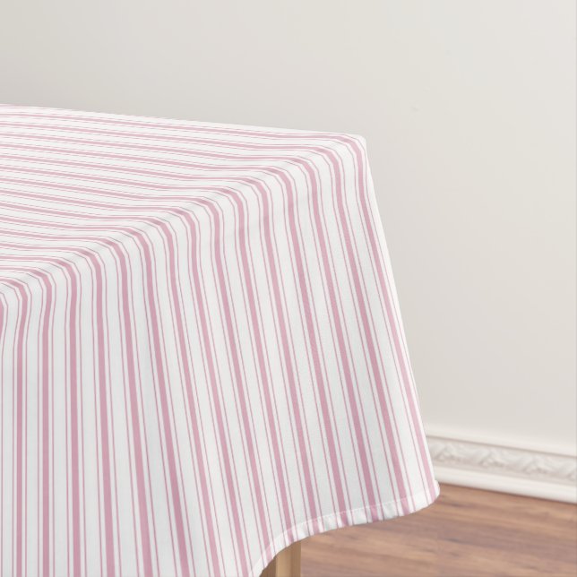 Nappe Élégant rose rustique rayures de pays français (In Situ)