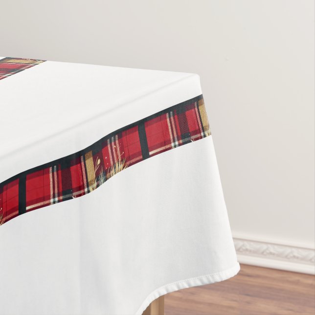 Nappe Élégant rouge et or Festif Plaid (In Situ)