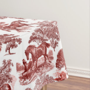 Nappe Elégant Rustic Red Horses Country Toile