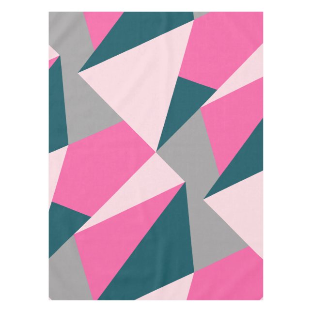 Nappe Elégant vert émeraude rose chaud pastel géométriqu (Devant)