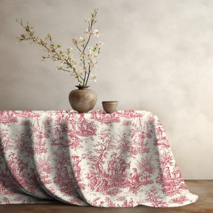 Nappe Élégant vintage rouge toile d jouy imprimé