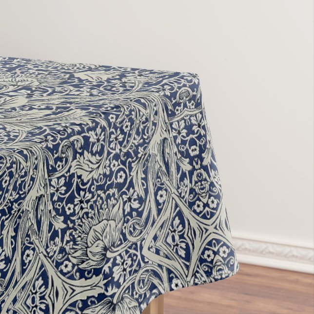 Nappe Elégant William Morris Floral Bleu Motif blanc (In Situ)