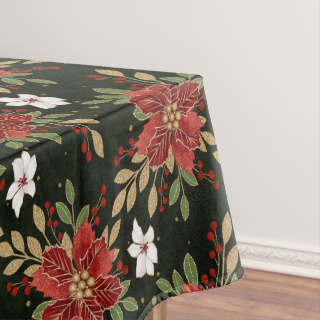 Nappe Elegant Winter Poinsettia on Dark Background (In Situ)