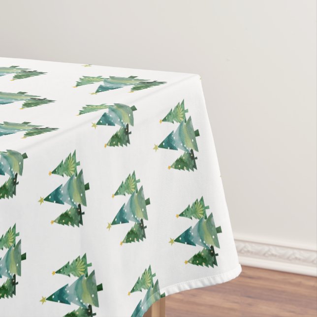 Nappe Elégante aquarelle Motif d'arbre de Noël (In Situ)