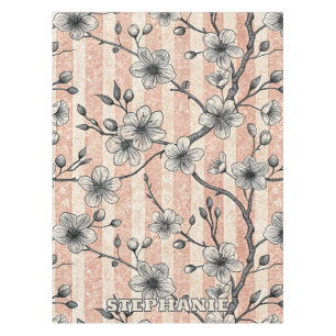 Nappe Elégante Fleur de Cerise Sakura - Rose & Blanc