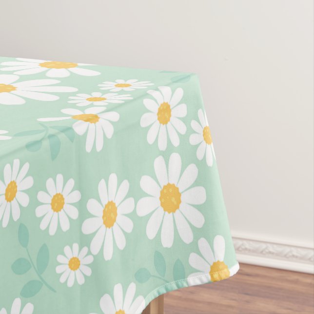 Nappe Elégante Fleurs Blancs Pastel Turquoise Pâques (In Situ)