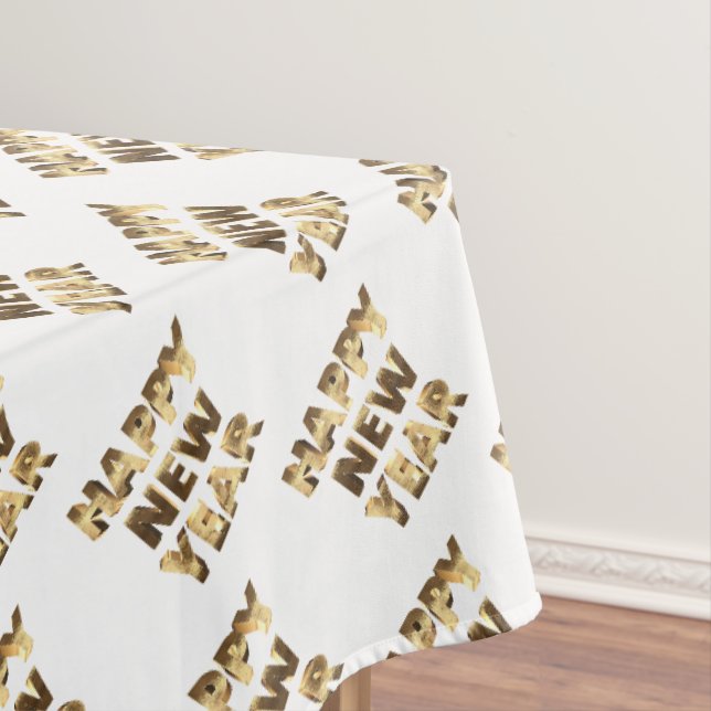 Nappe Élégante Typographie Or Faux Bonne Année (In Situ)