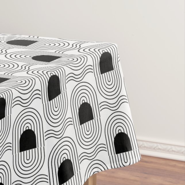 Nappe Elégantes lignes d'arche noire moyenne du milieu d (In Situ)