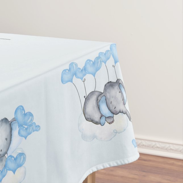 Nappe Eléphants de bébé et Bleu Love Coeur Ballons perso (In Situ)