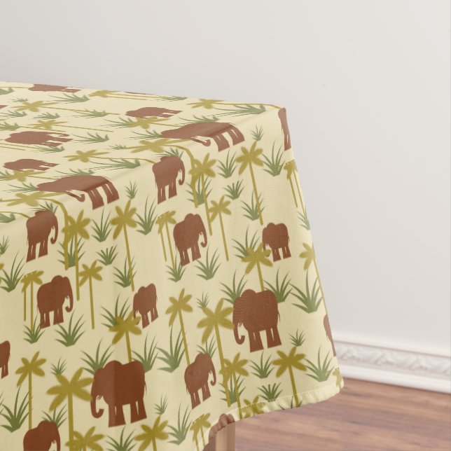 Nappe Éléphants et paumes dans le camouflage (In Situ)