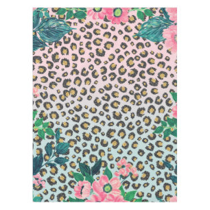 Nappe Empreinte de léopard de Parties scintillant flora