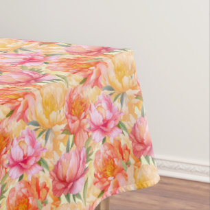 Nappe en coton à motif floral de pivoine