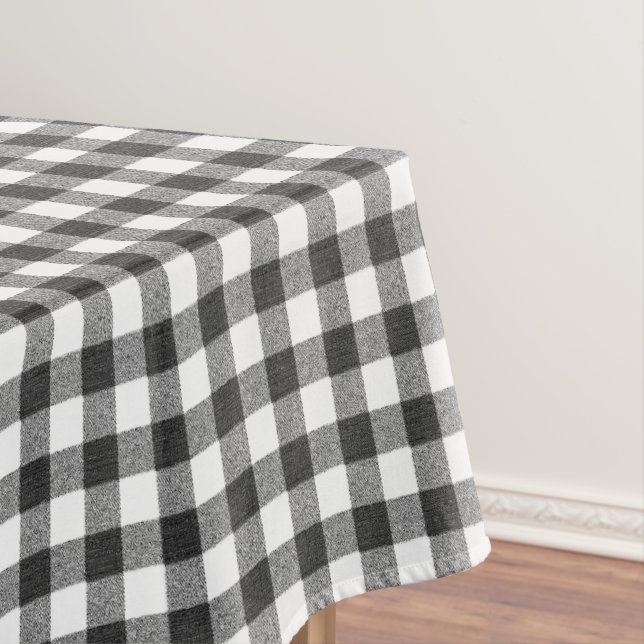 Nappe En vichy noir et blanc rustique | à damiers (In Situ)