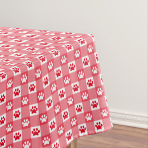 Nappe En vichy rouge avec pique-nique Empreinte de patte