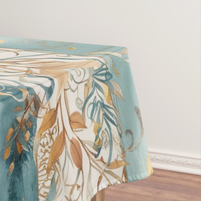 Nappe Enchantée Splendor d'automne Turquoise doré Vintag (In Situ)