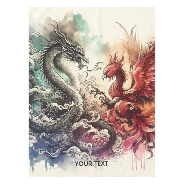 Nappe Encre Imaginaire Dragon Phénix (Devant)