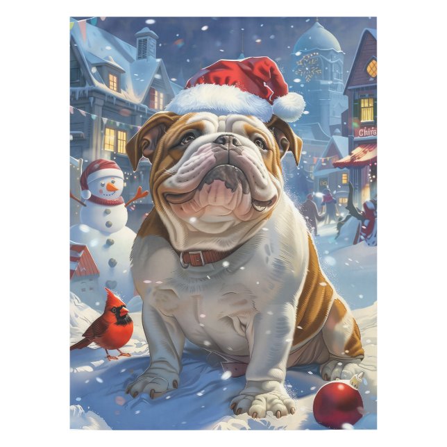 Nappe English Bulldog Winter Wonderland Christmas Joie (Devant)