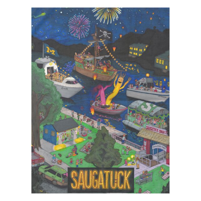 Nappe ÉNORME de coton de Saugatuck (nuit) (Devant)