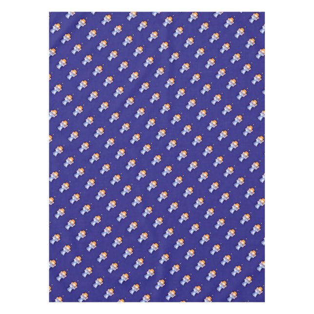 Nappe étoile anges prier bleu (Devant)