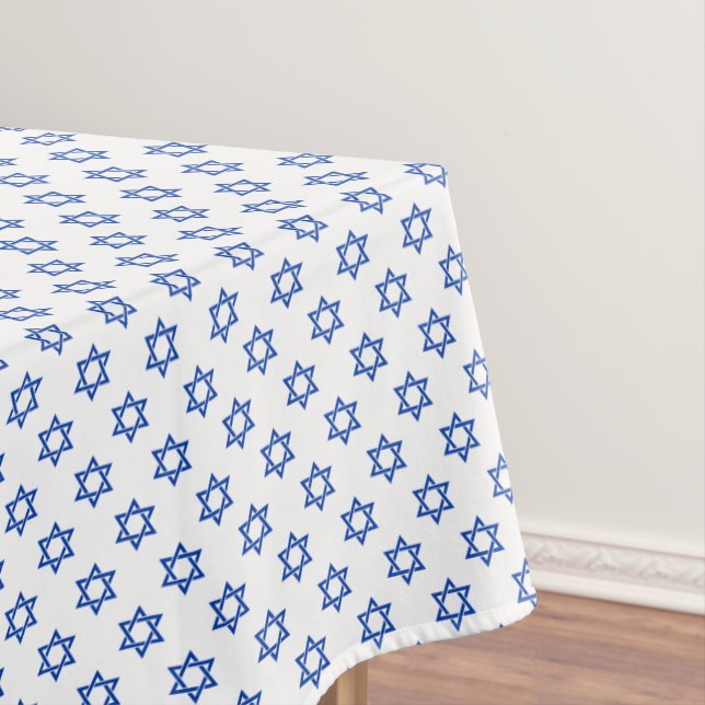 Nappe Étoile bleue de David sur blanc (In Situ)