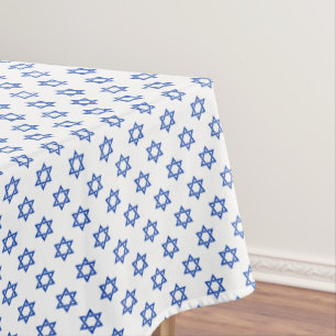 Nappe Étoile bleue de David sur fond blanc