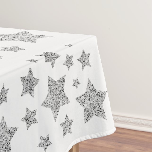 Nappe Étoiles d'argent parkly vacances motif de Noël (In Situ)