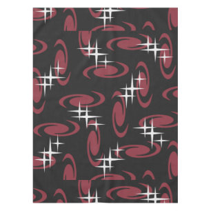 Nappe Étoiles de l'âge atomique Motif Black Maroon
