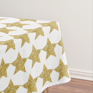 Nappe Etoiles de Parties scintillant d'or blanc