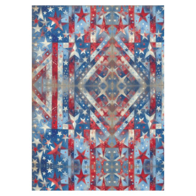 Nappe Étoiles et rayures patriotiques rouges, blanches e (Devant)