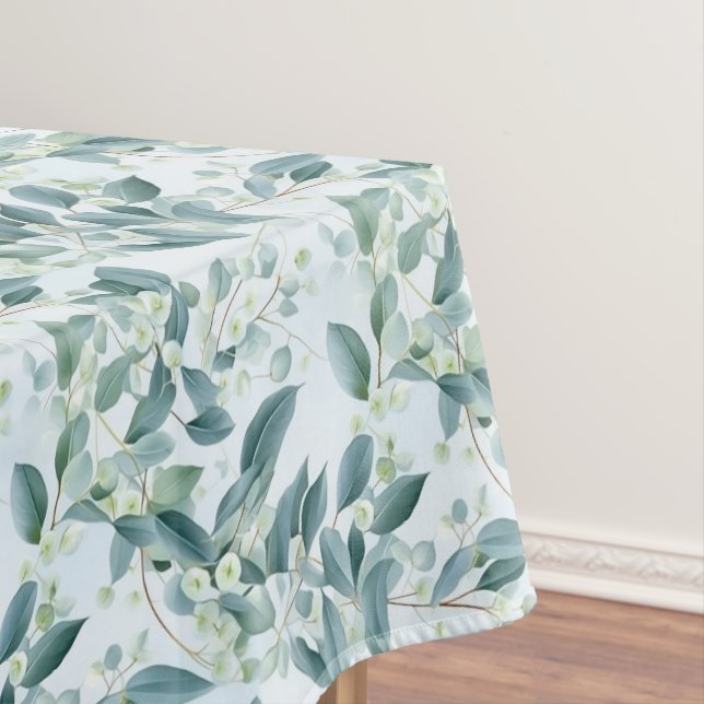 Nappe Eucalyptus Vert Sage Doux Aquarelle (In Situ)
