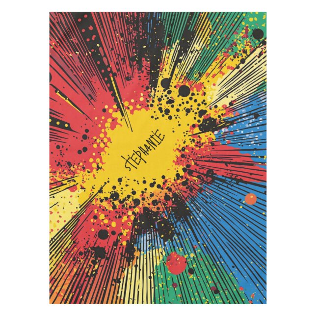 Nappe Explosion d'art pop de style comique (10) (Devant)
