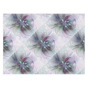 Nappe Fantaisie Abstraite Moderne Fleur Fractale Colorée