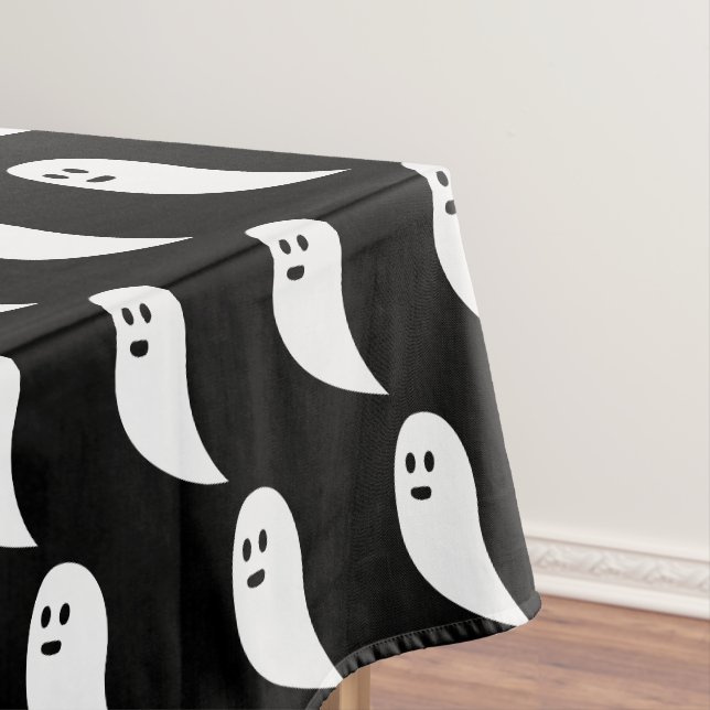 Nappe Fantôme Halloween noir blanc mignon motif (In Situ)