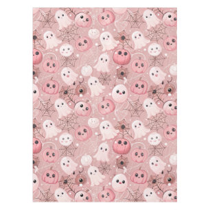 Nappe Fantômes roses et Halloween lunaire Citrouille