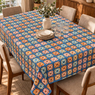 Nappe Faux Granny Square Motif de Crochet
