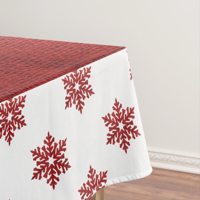 Nappe Faux-neige rouges de Noël et Faux Burlap (In Situ)