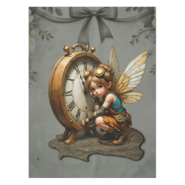 Nappe Fée Steampunk avec ailes d'or et horloge antique