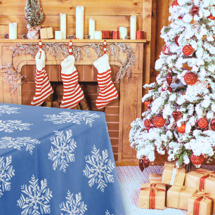 Nappe Festin Bleu blanc Fluge Motif Noël