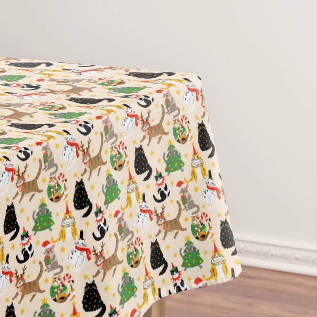 Nappe Festive Chats Motif de Noël (In Situ)